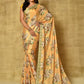 Designer Chinon Yellow Digital Print Saree