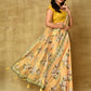 Designer Chinon Yellow Digital Print Saree