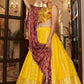 A Line Lehenga Georgette Yellow Embroidered Lehenga Choli