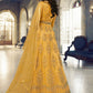 Anarkali Suit Net Yellow Embroidered Salwar Kameez