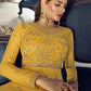 Anarkali Suit Net Yellow Embroidered Salwar Kameez