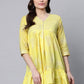 Casual Kurti Cotton Yellow Print Kurtis