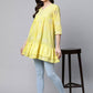 Casual Kurti Cotton Yellow Print Kurtis