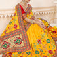 Contemporary Faux Georgette Yellow Embroidered Saree