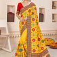Contemporary Faux Georgette Yellow Embroidered Saree