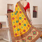 Contemporary Faux Georgette Yellow Embroidered Saree