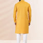 Kurta Pyjama Cotton Linen Yellow Plain Mens