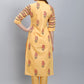 Party Wear Kurti Cotton Yellow Booti Kurtis