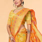 Contemporary Organza Yellow Patch Border Saree