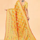 Contemporary Organza Yellow Patch Border Saree