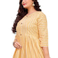 Gown Cotton Yellow Strips Print Gown