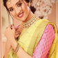 Trendy Saree Cotton Yellow Khatli Work Saree