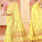 Trendy Saree Cotton Yellow Khatli Work Saree