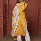 Designer Kurti Cotton Yellow Fancy Work Kurtis