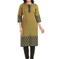 Designer Kurti Blended Cotton Yellow Digital Print Kurtis