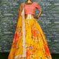 Lehenga Choli Organza Yellow Digital Print Lehenga Choli