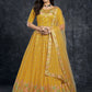 A Line Lehenga Silk Yellow Dimond Lehenga Choli