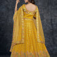 A Line Lehenga Silk Yellow Dimond Lehenga Choli