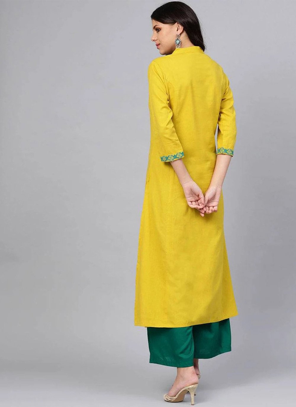 Casual Kurti Rayon Yellow Embroidered Kurtis