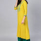 Casual Kurti Rayon Yellow Embroidered Kurtis