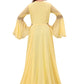 Designer Gown Georgette Yellow Embroidered Gown