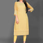 Designer Kurti Chiffon Georgette Yellow Embroidered Kurtis