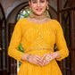 Salwar Suit Georgette Yellow Embroidered Salwar Kameez