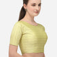 Designer Blouse Jacquard Yellow Embroidered Blouse