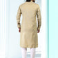 Kurta Pyjama Silk Yellow Fancy Work Mens