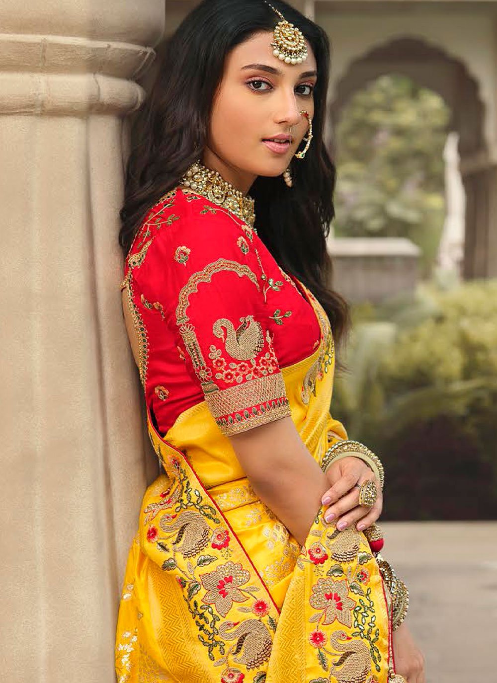 Trendy Saree Silk Yellow Embroidered Saree