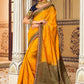 Classic Fancy Fabric Yellow Embroidered Saree