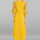 Designer Kurti Faux Crepe Yellow Print Kurtis