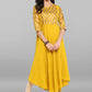 Designer Kurti Faux Crepe Yellow Print Kurtis