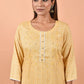 Designer Kurti Cotton Yellow Print Kurtis