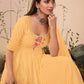 Floor Lenght Salwar Suit Georgette Yellow Embroidered Salwar Kameez