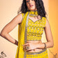 Lehenga Choli Georgette Yellow Hand Work Lehenga Choli