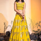 Lehenga Choli Georgette Yellow Hand Work Lehenga Choli