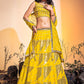 Lehenga Choli Georgette Yellow Hand Work Lehenga Choli