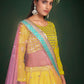 Lehenga Choli Georgette Yellow Sequins Lehenga Choli