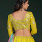 Lehenga Choli Georgette Yellow Sequins Lehenga Choli