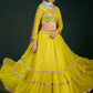 Lehenga Choli Georgette Yellow Sequins Lehenga Choli