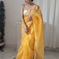 Classic Organza Yellow Digital Print Saree