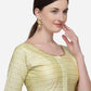 Designer Blouse Jacquard Yellow Embroidered Blouse