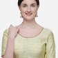 Designer Blouse Jacquard Yellow Embroidered Blouse