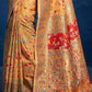 Traditional Saree Silk Yellow Kashmiri Saree