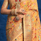 Traditional Saree Silk Yellow Kashmiri Saree