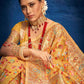 Traditional Saree Silk Yellow Kashmiri Saree