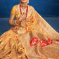 Traditional Saree Silk Yellow Kashmiri Saree