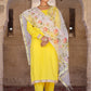 Pant Style Suit Rayon Yellow Lace Salwar Kameez