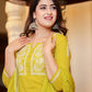 Pant Style Suit Cotton Yellow Lucknowi Work Salwar Kameez